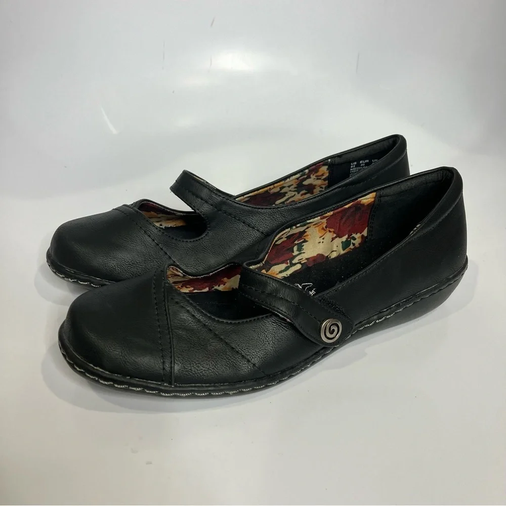 Soft style by hush puppies black leather mary Jane Shoes size 8.5‎